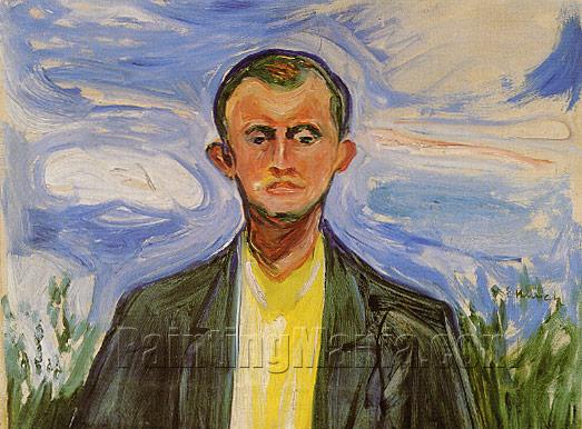 Edvard Munch Self Portrait. Self Portrait in front of Blue