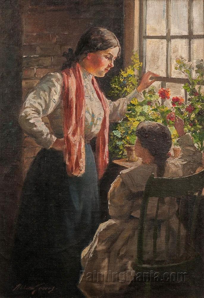 Mother and Child with Geraniums