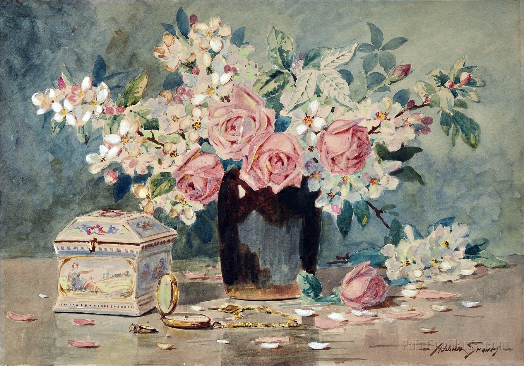 Roses and Apple Blossoms