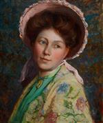 Portrait of Woman in Pink Bonnet