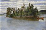 Landscape with Canoe on the River