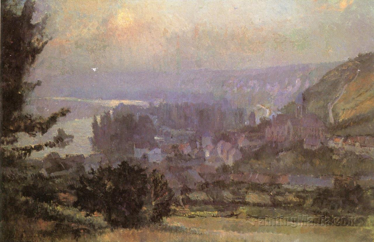 View of Vetheuil (View of Vetheuil, Sunset)