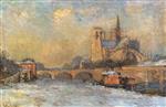 Notre-Dame and Seine. Winter