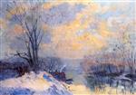 The Small Branch of the Seine at Bas Meudon, Snow and Sunlight