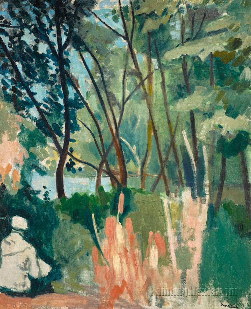 Woman Seated beneath the Trees at Samois