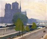 Notre-Dame. View of the Quays. Evening