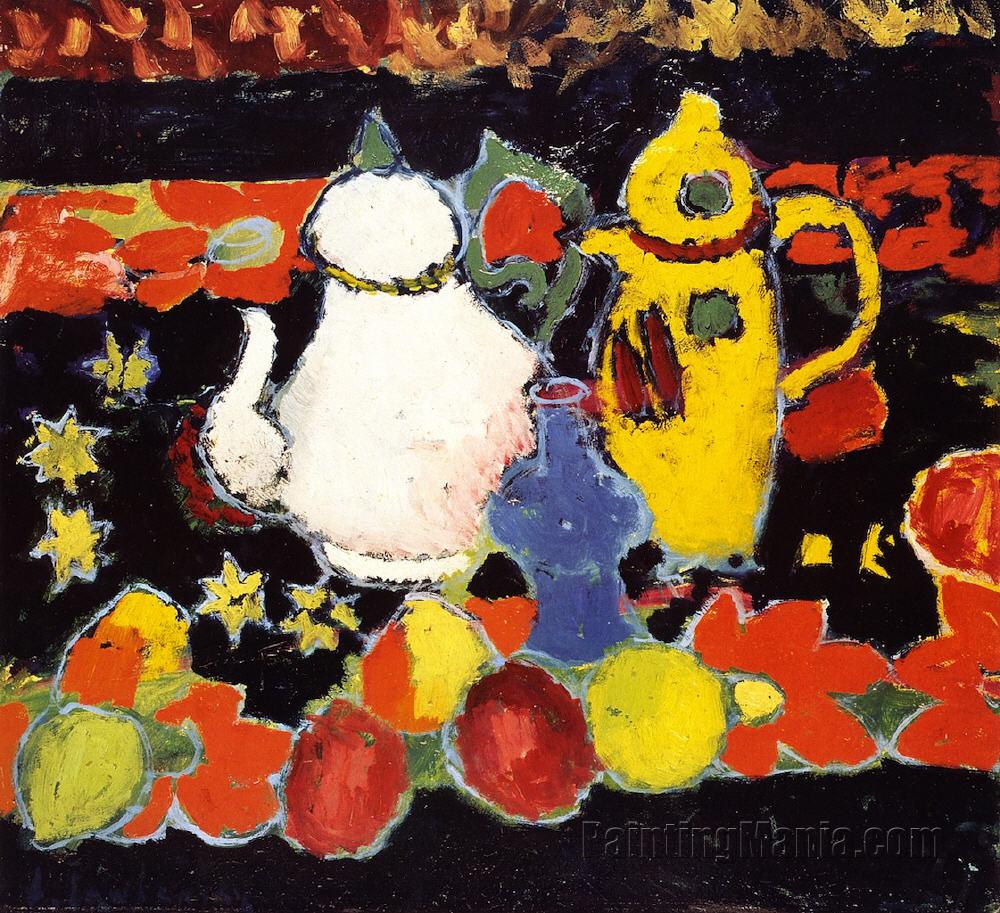 Still Life with Yellow Coffee Pot and White Tea Pot