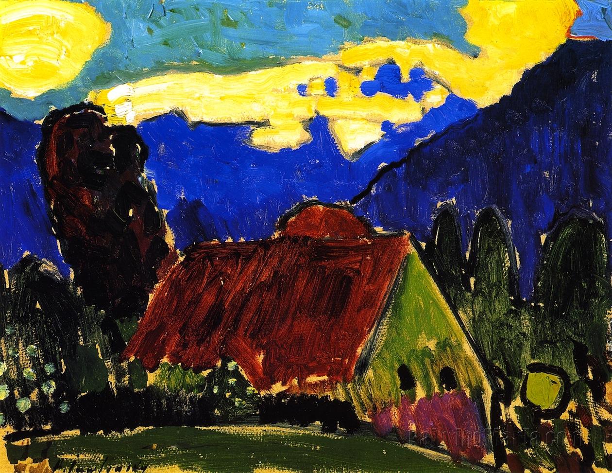 Yellow Clouds over Farmhouse