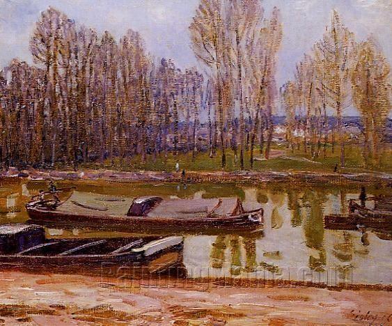 Barges on the Loing Canal, Spring