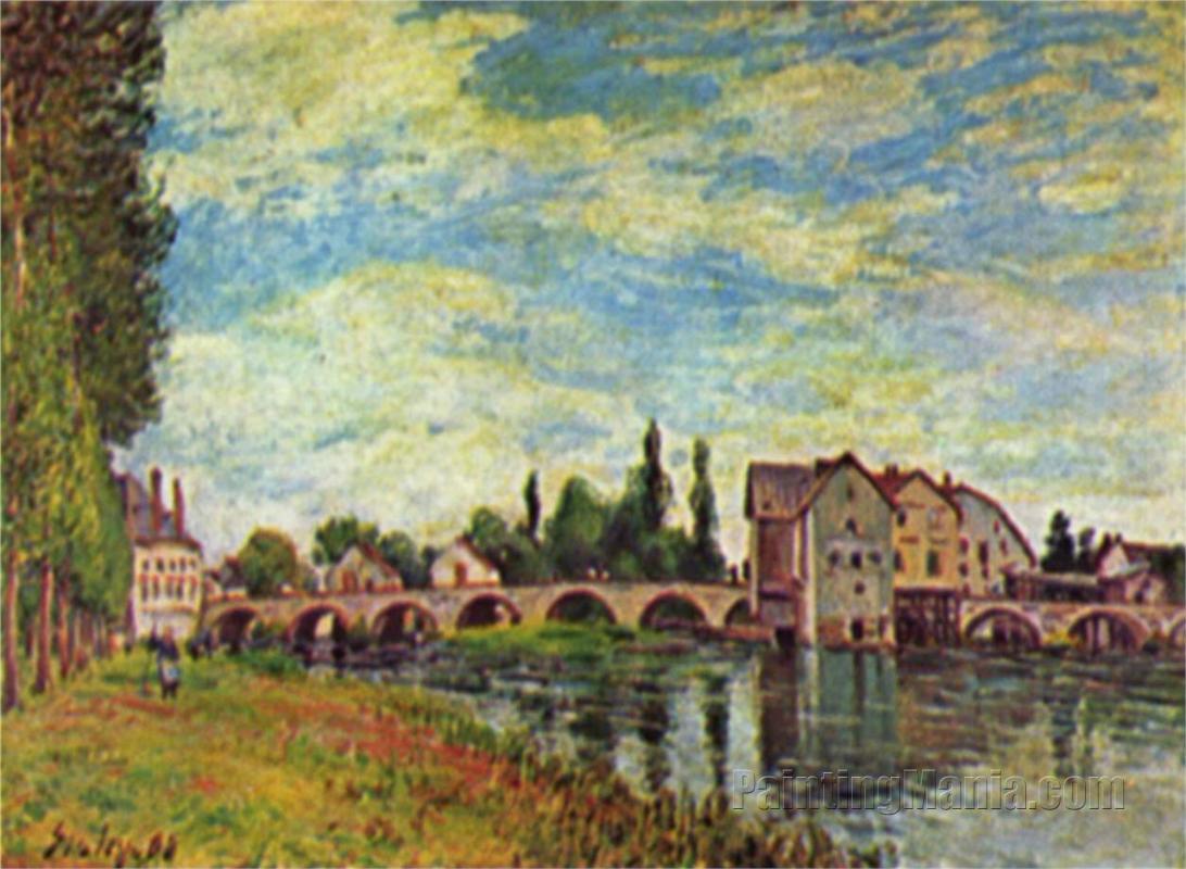 Bridge of Moret and Mill in the Summer