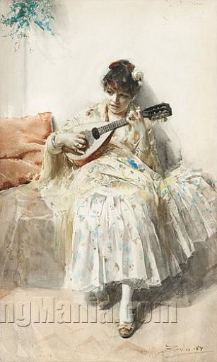 Girl Playing Mandolin