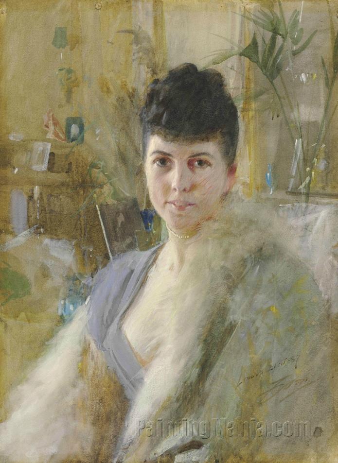 Portrait of a Lady in a Drawing Room (Lady with Fur Cape)