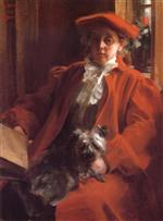 Untitled 50 (Portrait of a Woman in Red and Puppy)