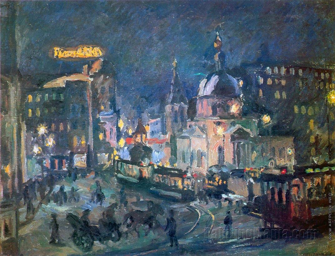 Moscow Square at Night