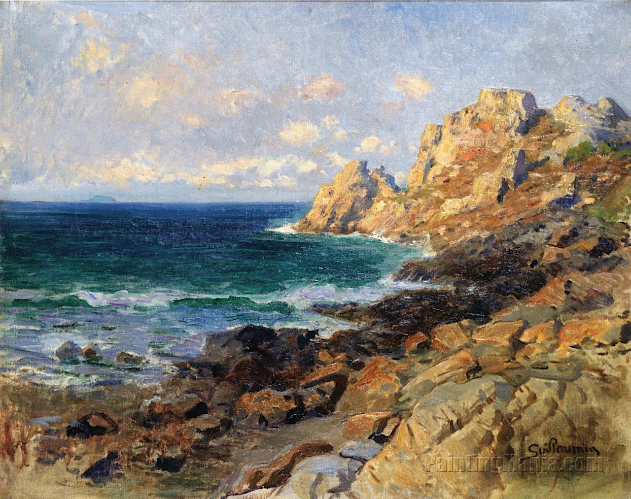View of Brittany, Rocks by the Sea