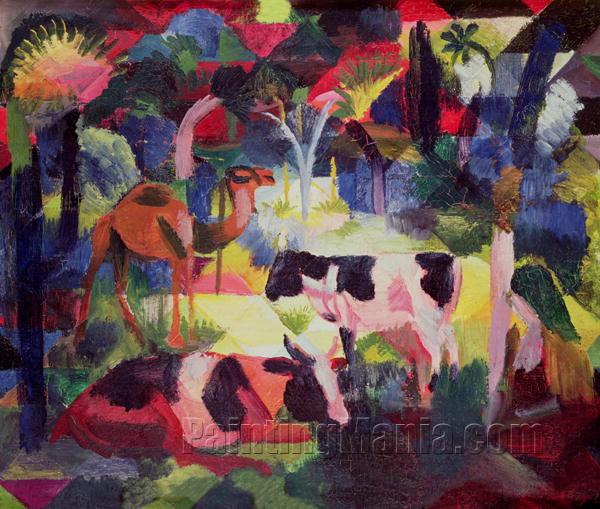 Landscape with Cows and a Camel
