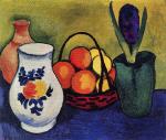 White Jug with Flowers and Fruits