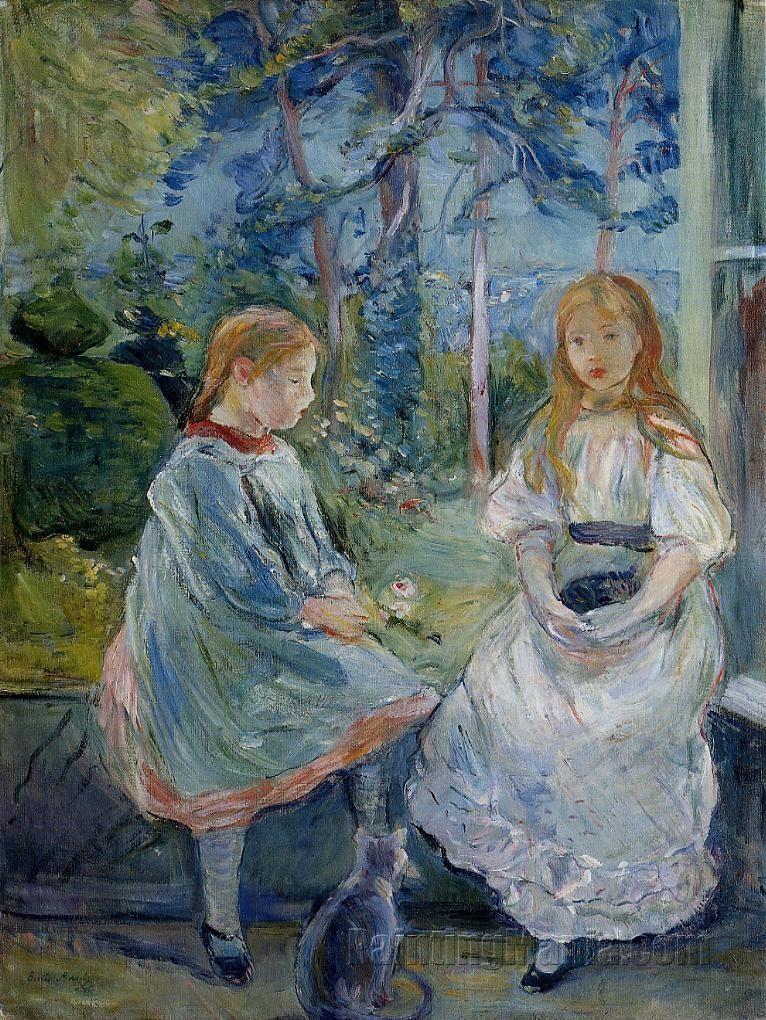 Little Girls at the Window (Jeanne and Edma Bodeau)