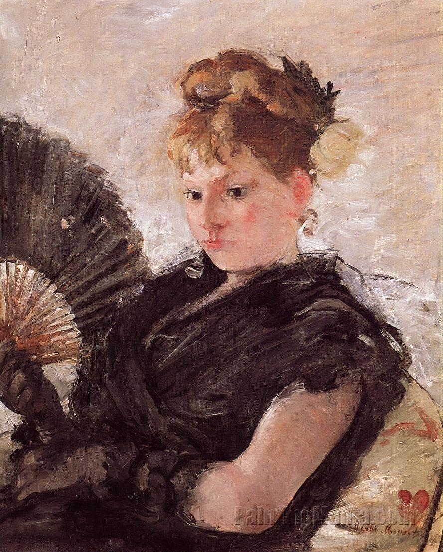Woman with a Fan (Head of a Girl)