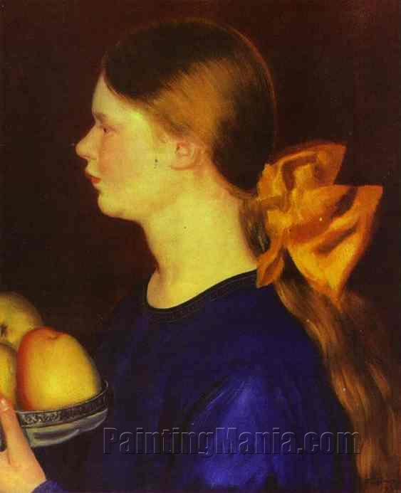 Girl with Apples (Portrait of Irina Kustodiyeva)