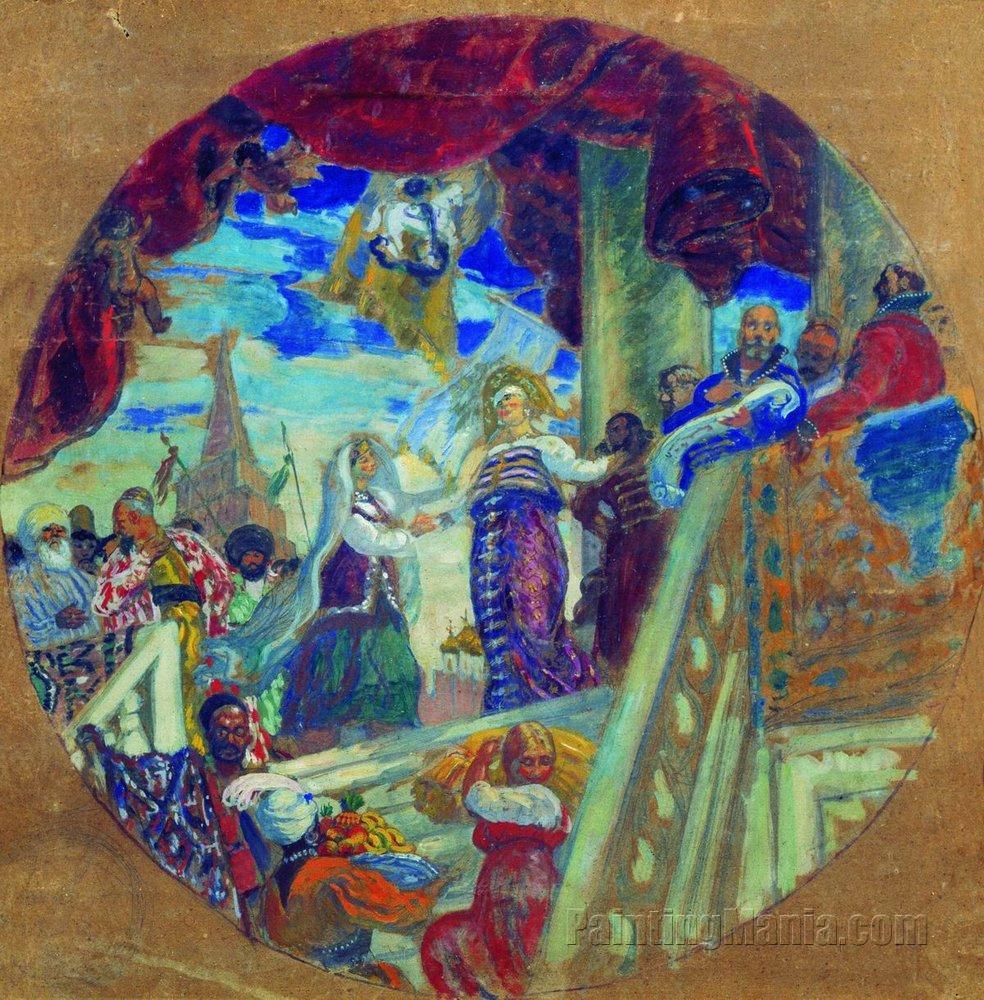 Joining Kazan to Russia. Allegory