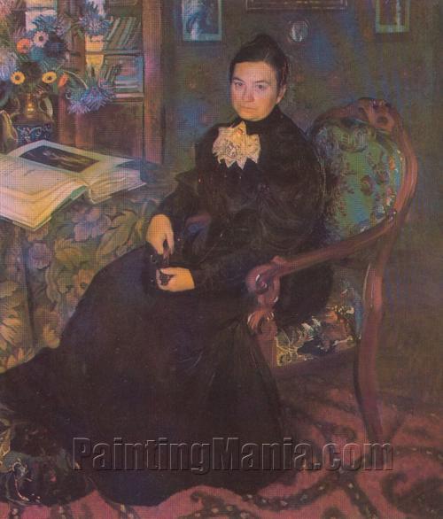 Portrait of E.Kustodieva, Artist's Mother