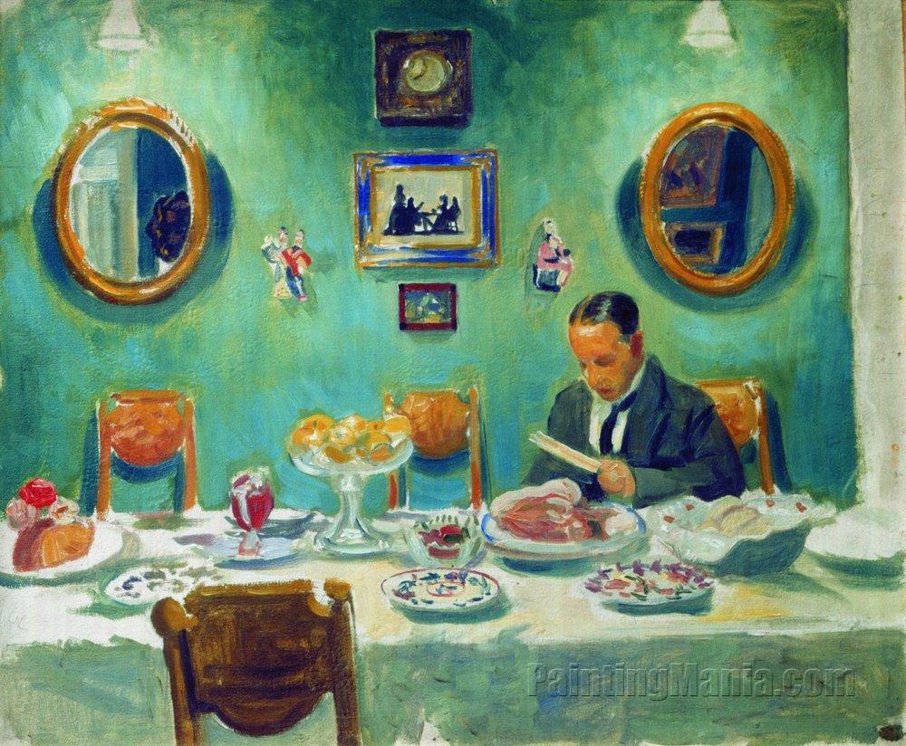 Portrait of M.V. Dobuzhinsky at the Table