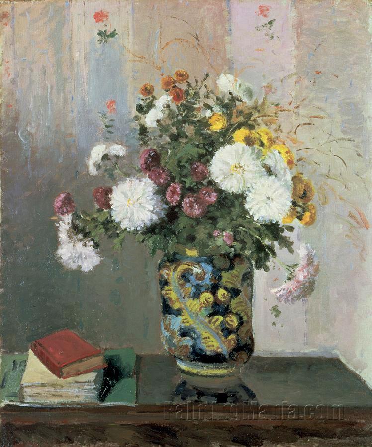 Chrysanthemums in a Chinese Vase