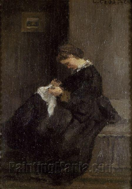 Mme Pissarro Sewing