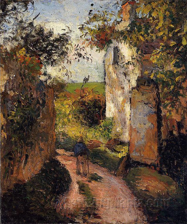 A Peasant in the Lane at l'Hermitage, Pontoise