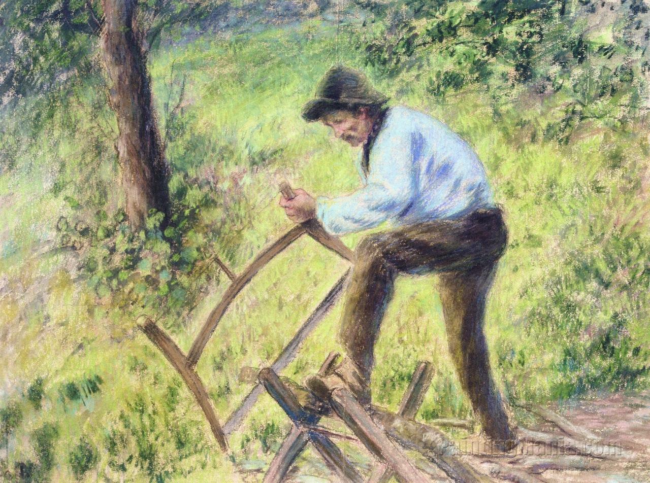 Pere Melon Sawing Wood 1879