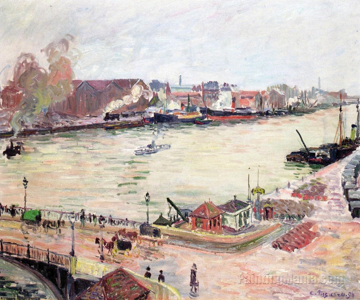 The Seine at Rouen, Pont Boieldieu