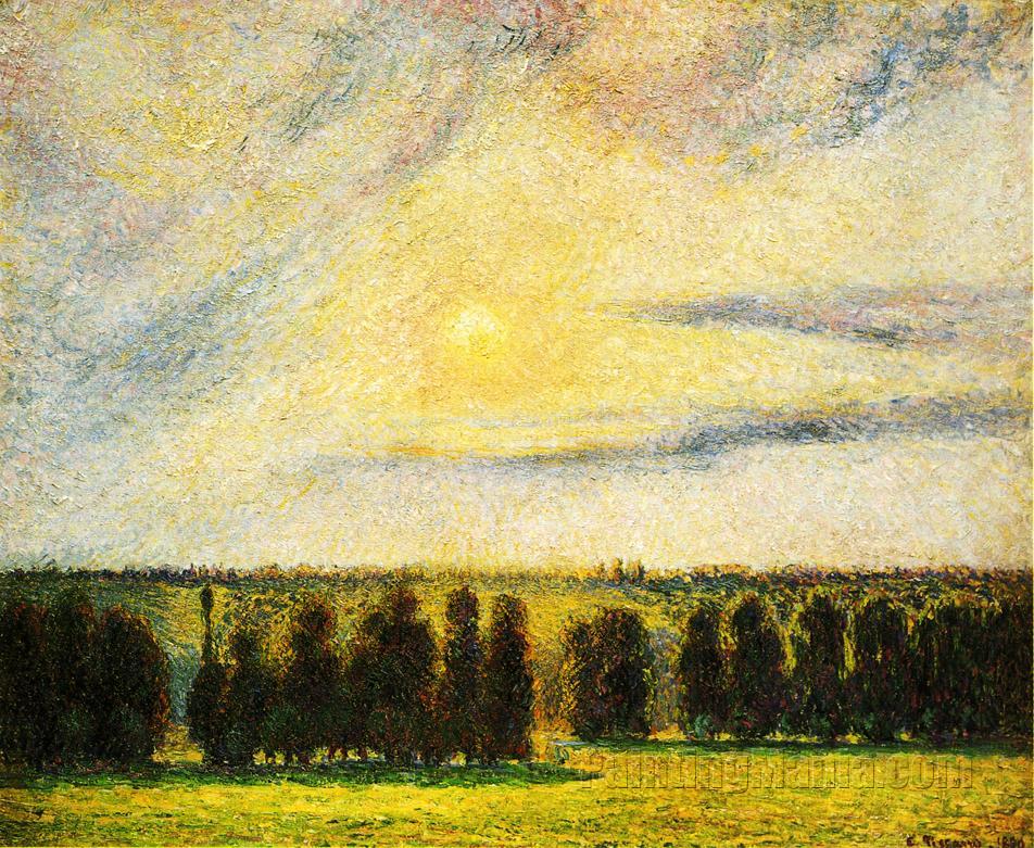 Sunset at Eragny 1890