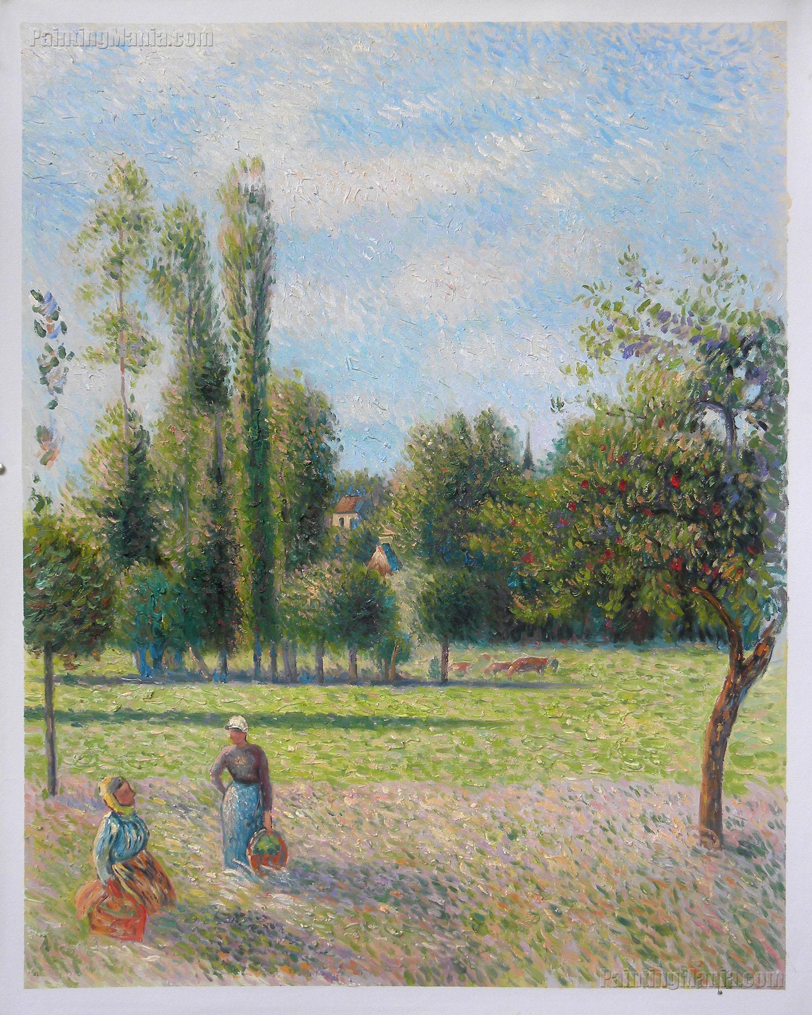Two Peasant Women in a Meadow (le Pre)