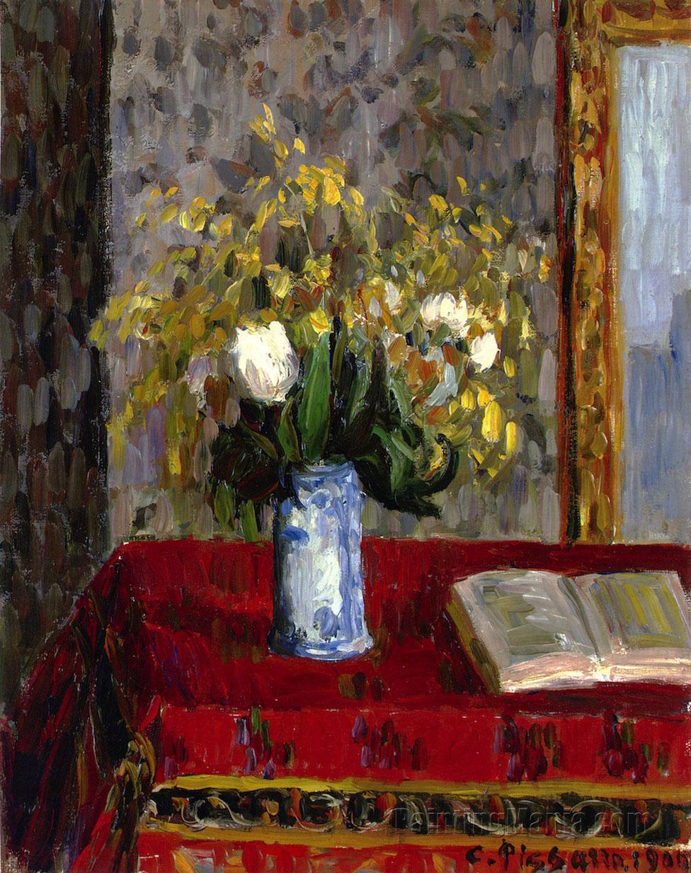 Vase of Flowers, Tulips and Garnets