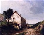 House by a Country Road with Figures