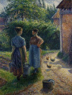 Peasants Chatting in the Farmyard. Eragny
