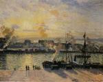 Sunset. the Port of Rouen (Steamboats)