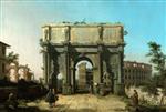 View the Arch of Constantine with the Coliseum