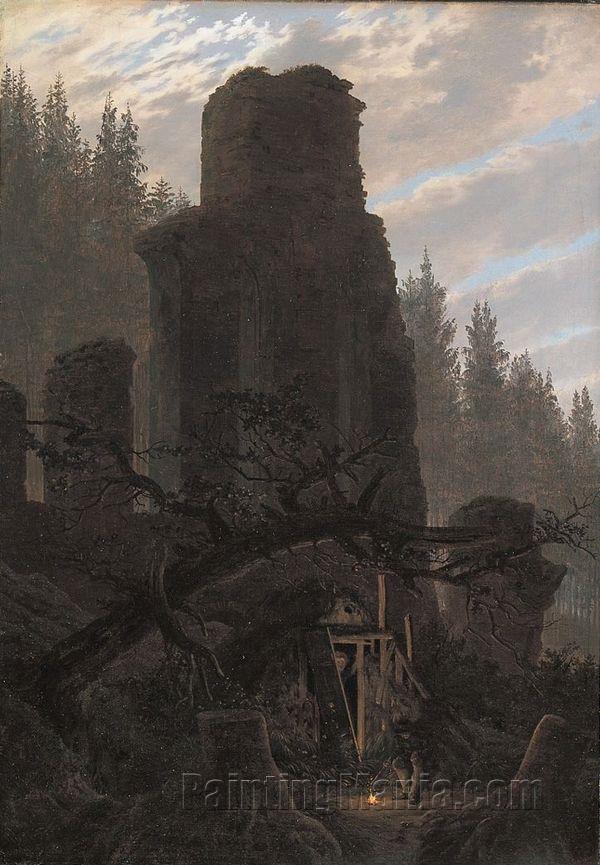 Ruins at Dusk (Church Ruins in the Forest)