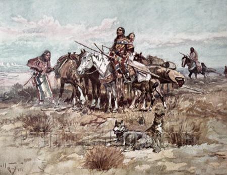 Native Americans Plains People Moving Camp