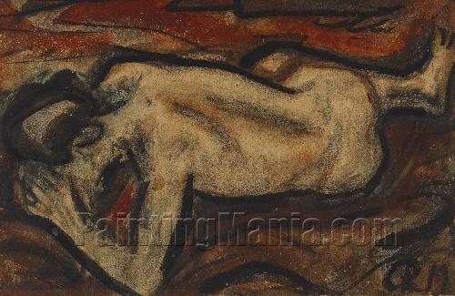 Reclining, Leaning Nude from Behind