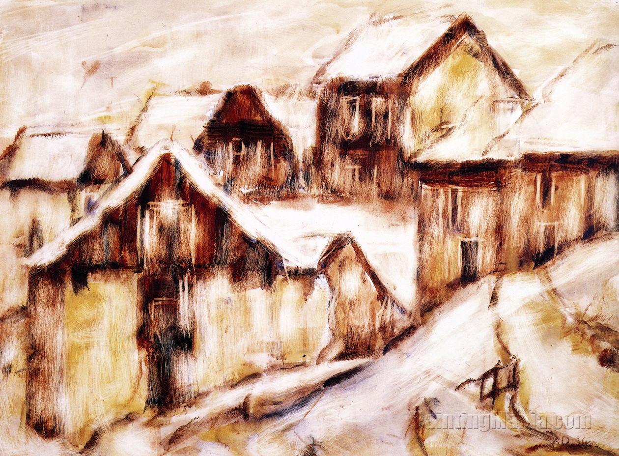 Ticino Houses in the Snow