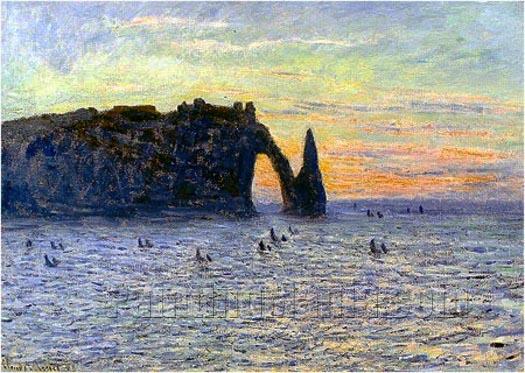 Etretat, Cliff of d'Aval, Sunset 1883