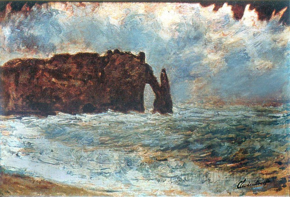 Etretat, la falaise d'Aval avec la Porte et l'Aiguille