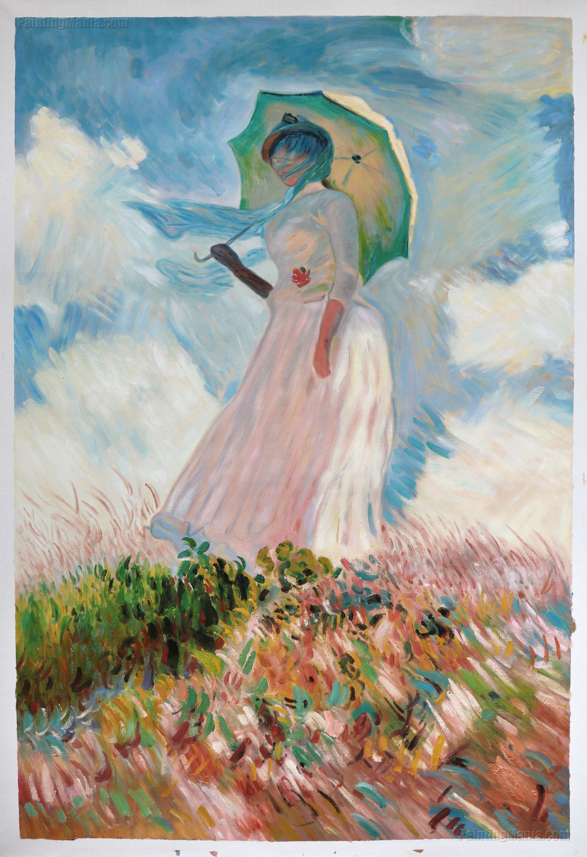 Woman with a Parasol Facing Left