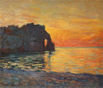 Etretat. Cliff of d'Aval. Sunset
