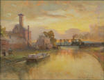 Canal Scene with Train