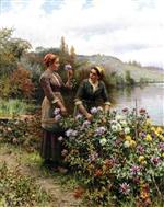 Peasant Girls in Flower Garden