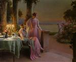 Elegant Ladies Taking Tea